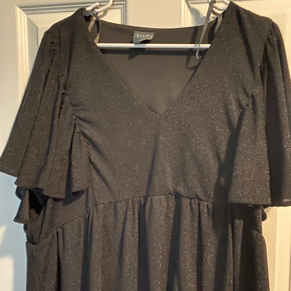 Arula Black Ruffle Top - Picture 2 of 4